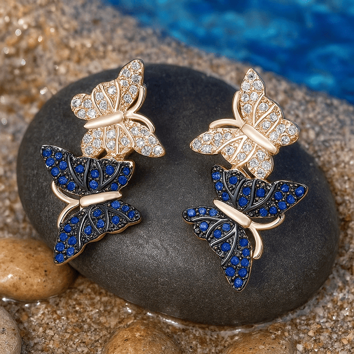 Earrings with Double Butterfly