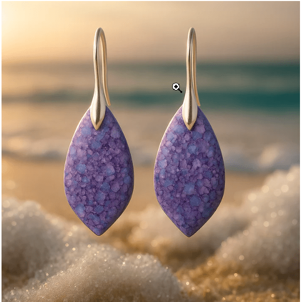 Earrings with Purple Pearls