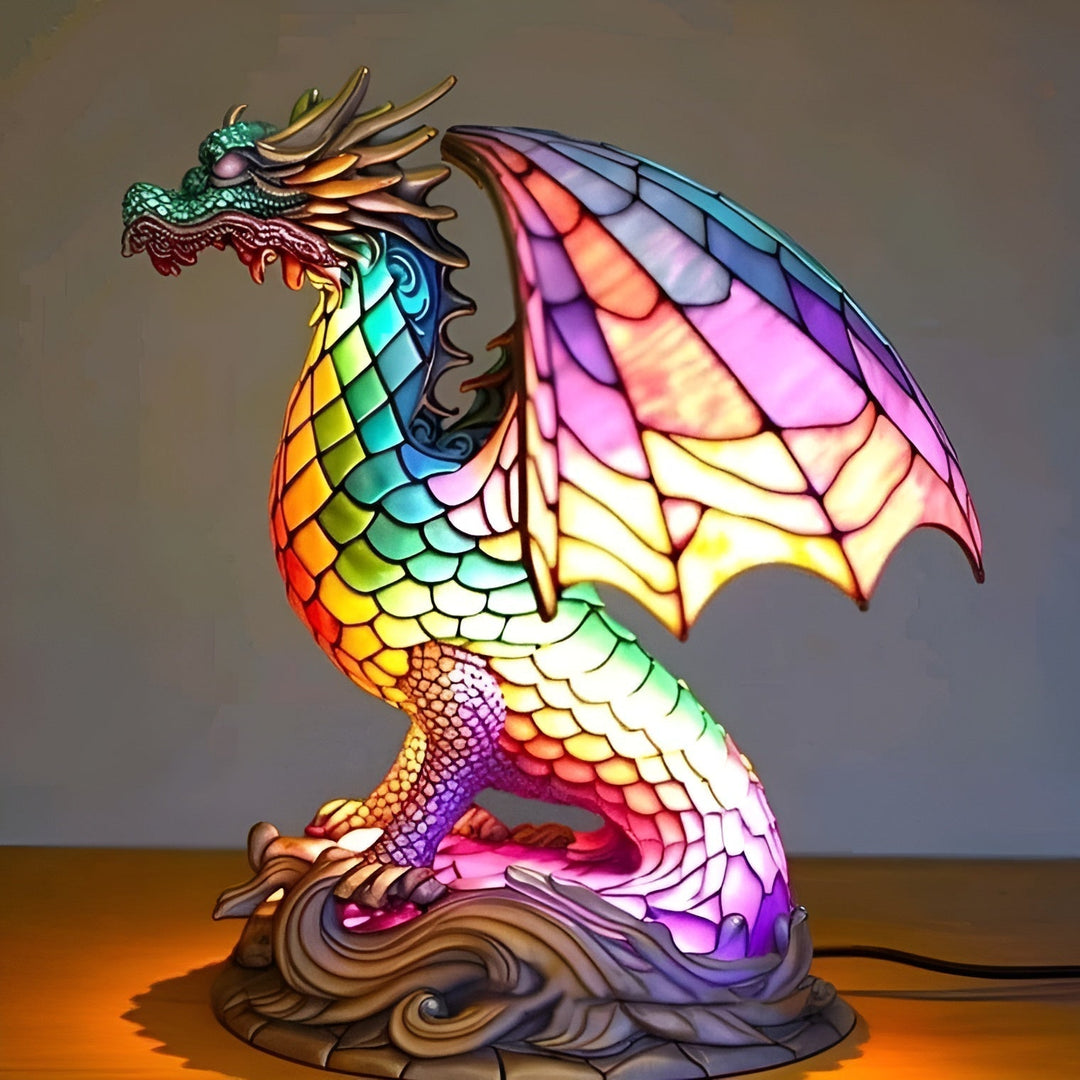 Gribouille – Magic Lamp in the Shape of a Colored Glass Dragon