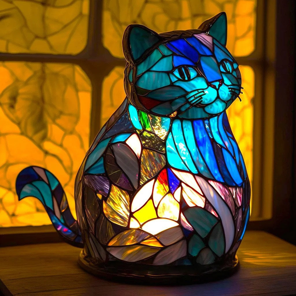 Nala – Lampada Magica per Gatti in Vetro Colorato