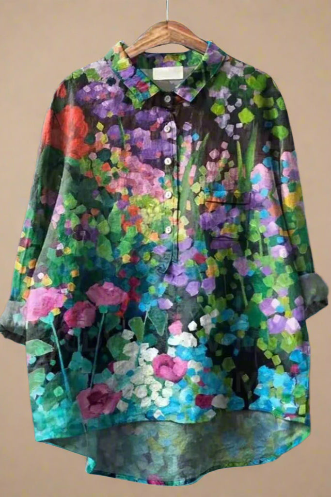 Virginia Camicia | Camicia Button-down a Fiori Vivaci