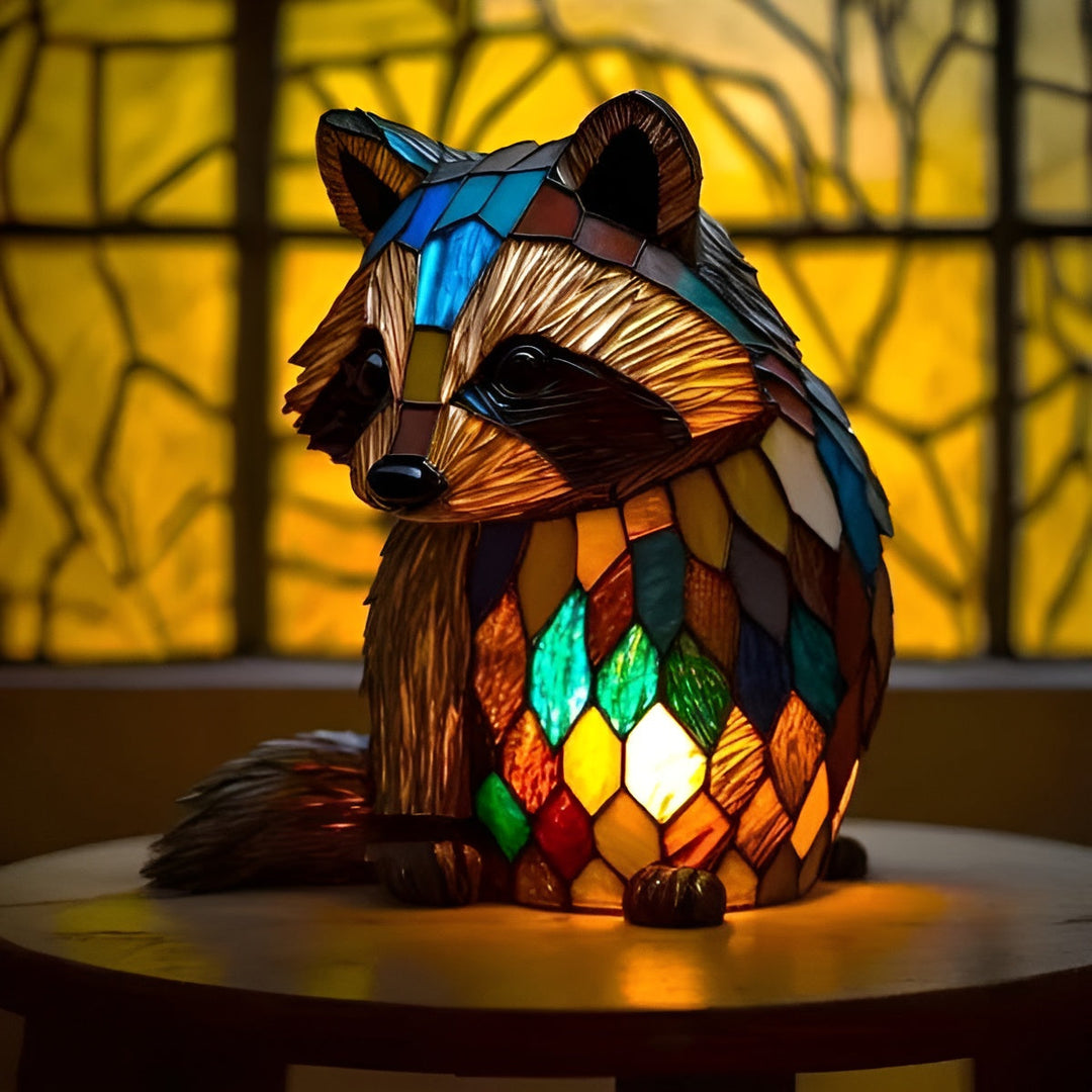Grisou – Magic Lamp in the Shape of a Raccoon in Colored Glass