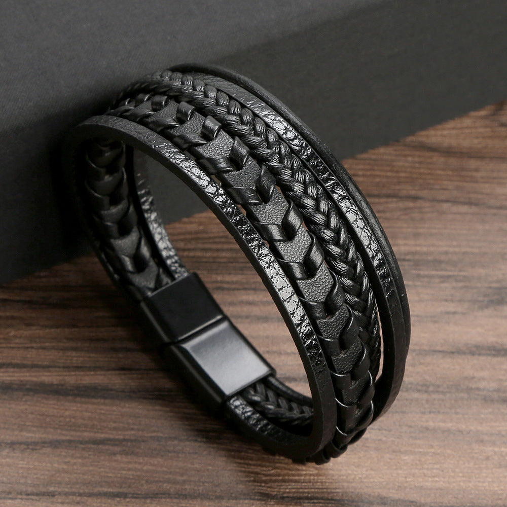 Ragnar Band I Leather Braided Viking Bracelet