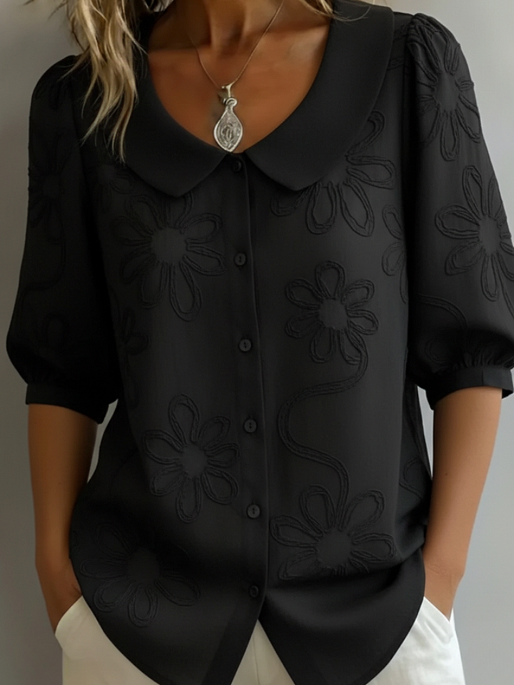 Sara I Blouse with Embroidered Flowers