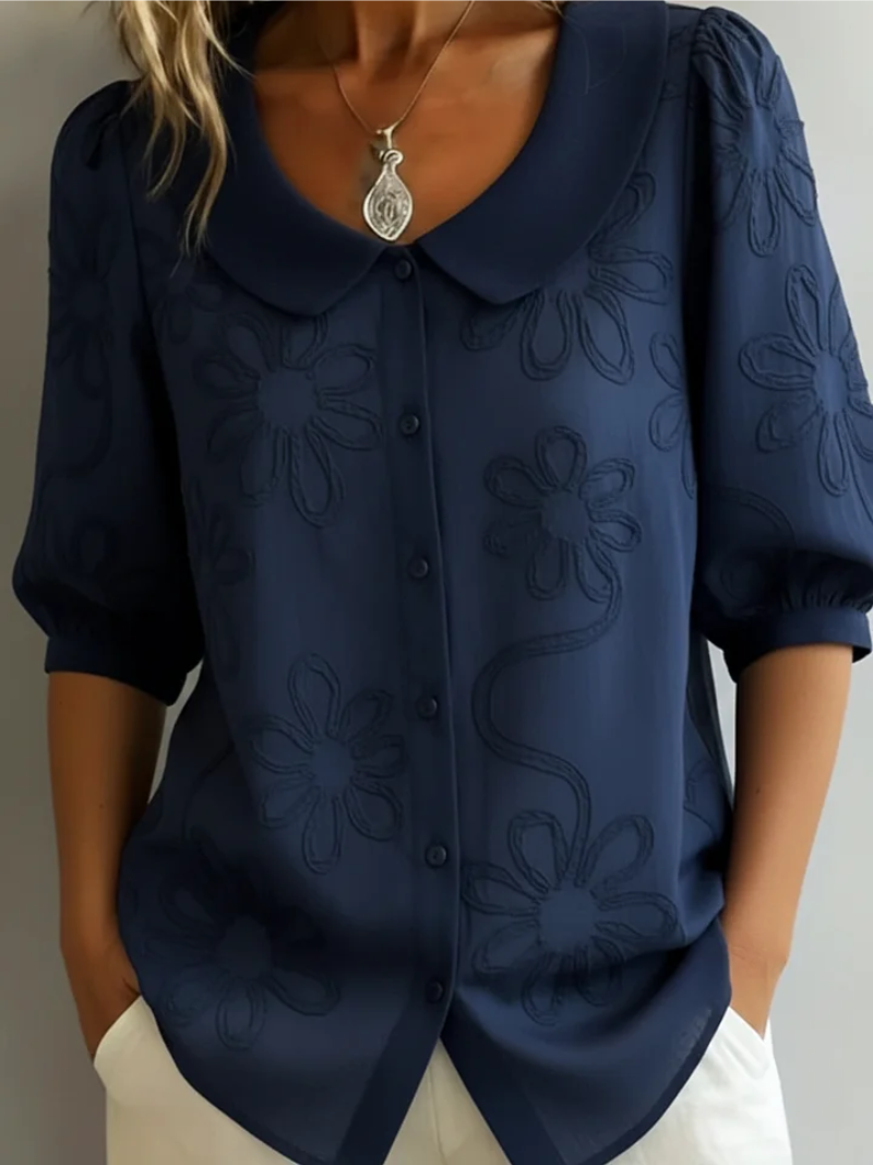 Sara I Blouse with Embroidered Flowers