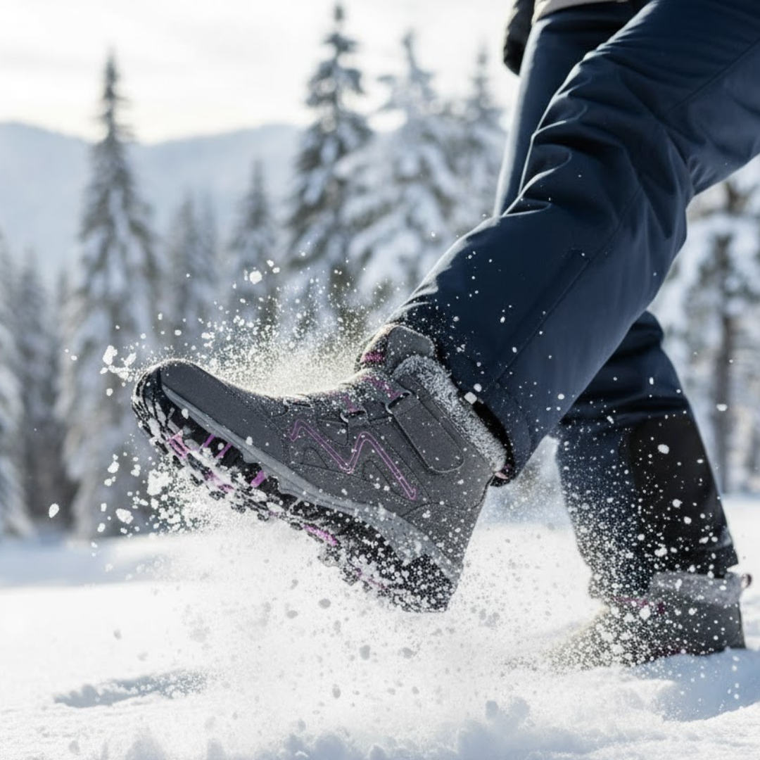 Stabilizing winter hiking shoes