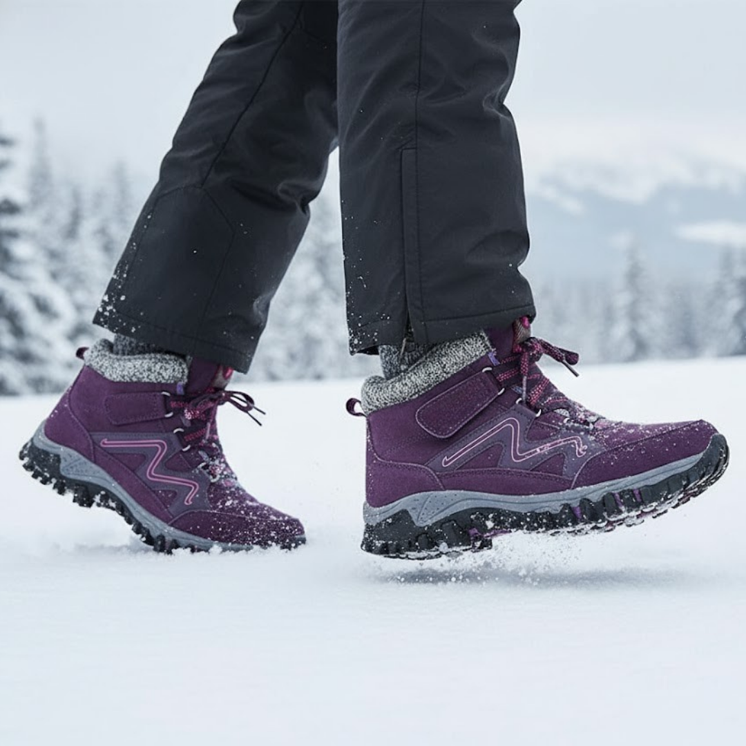 Stabilizing winter hiking shoes