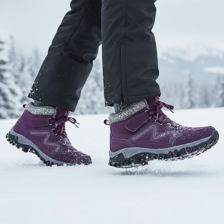 Stabilizing winter hiking shoes