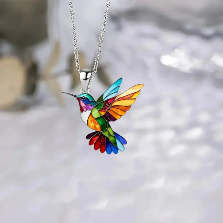 Bellissima collana con colibrì e orecchini in omaggio