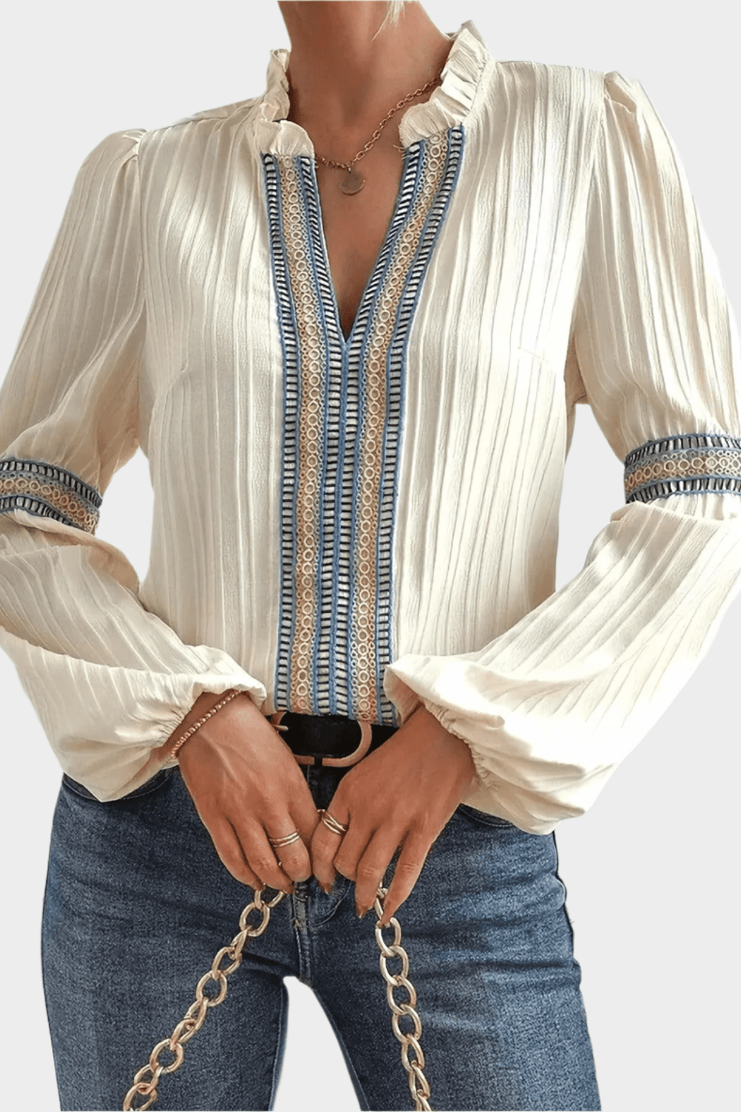 Attractive shirt with V-neck