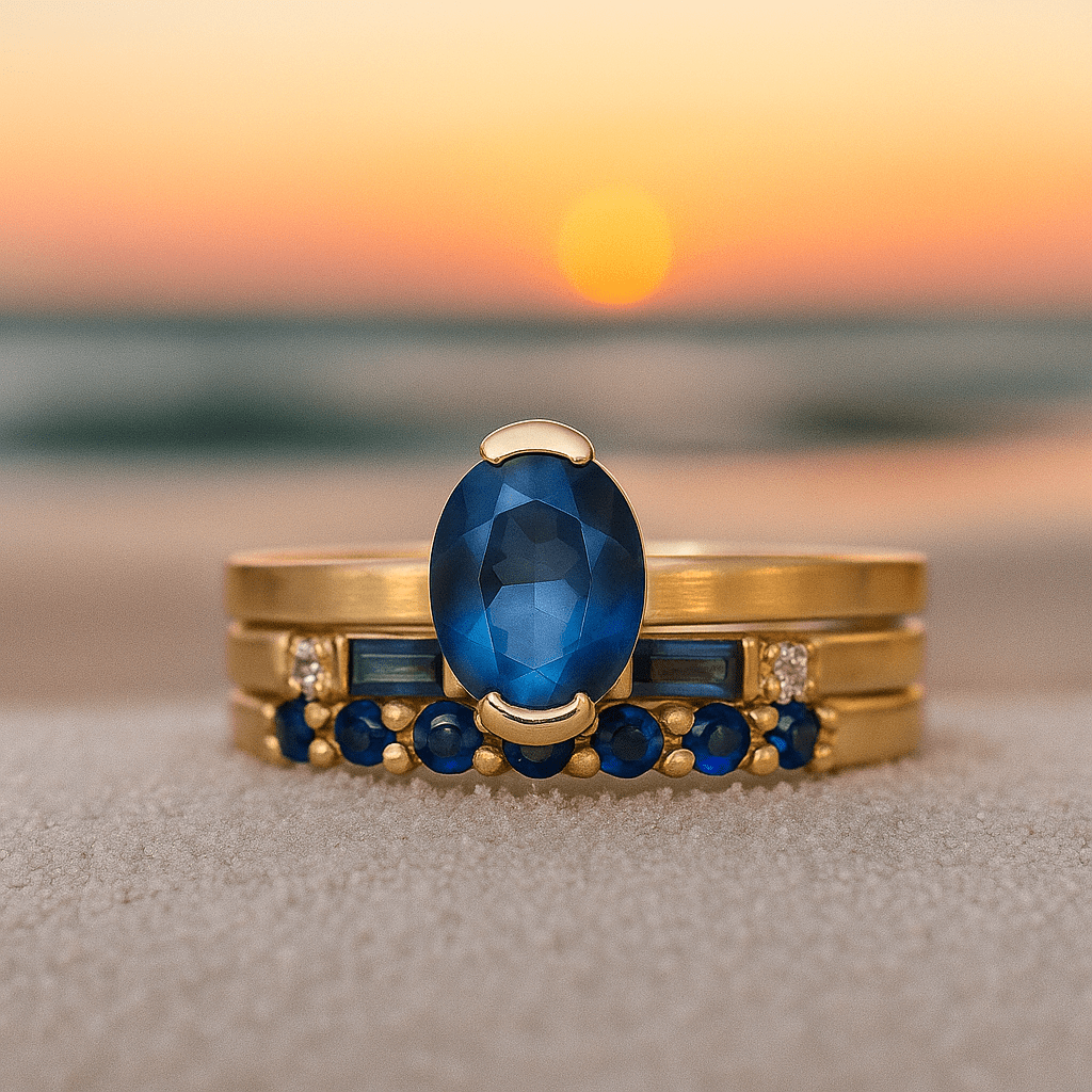 Ring with blue gemstone