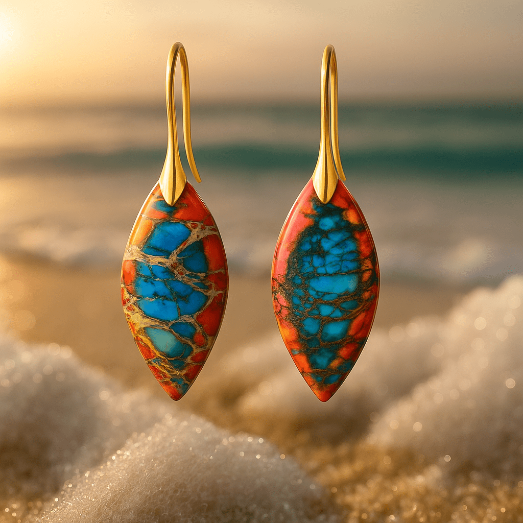 Red and turquoise earrings
