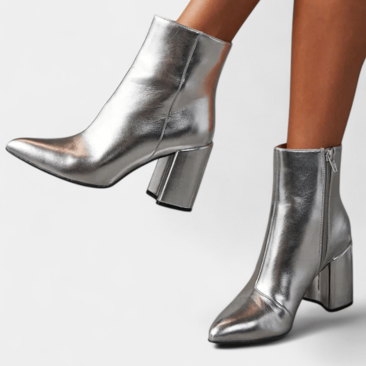 Ralica™ | Silver Ankle Boots