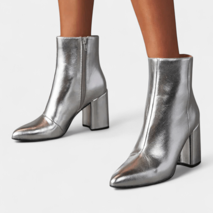 Ralica™ | Silver Ankle Boots