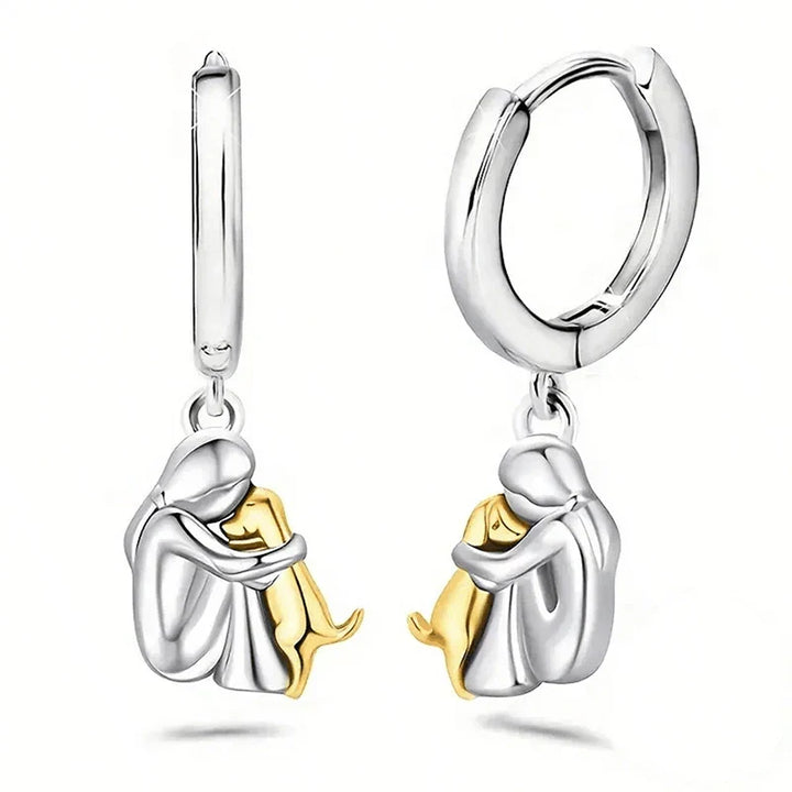 Elisa - Earrings with Dog Icon (Round Closure)