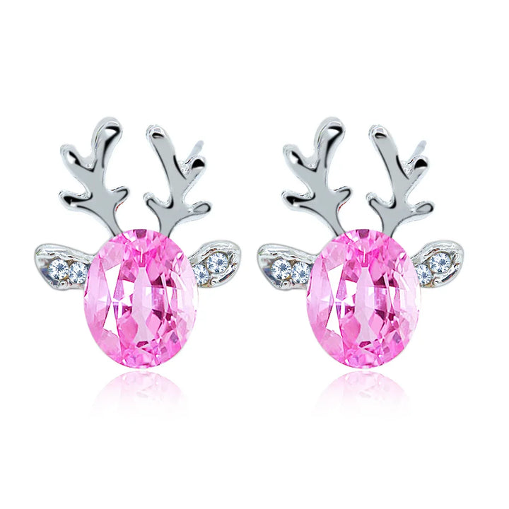 Reindeer-shaped earrings with crystals