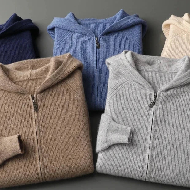 Luxury Cashmere Merino Wool Zip-Up