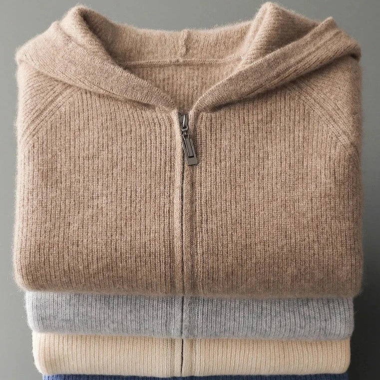 Luxury Cashmere Merino Wool Zip-Up