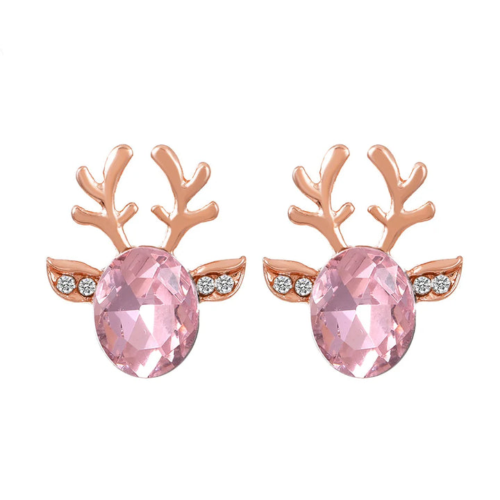 Reindeer-shaped earrings with crystals