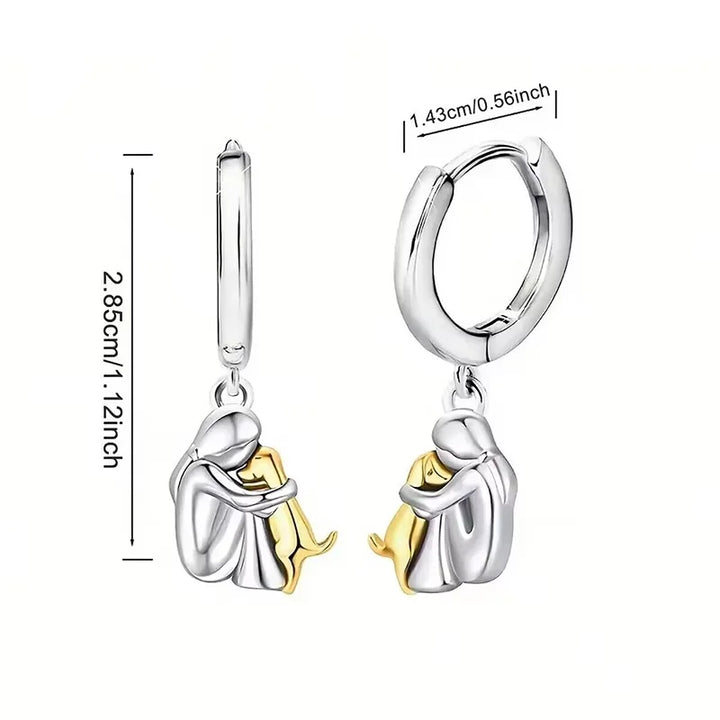 Elisa - Earrings with Dog Icon (Round Closure)