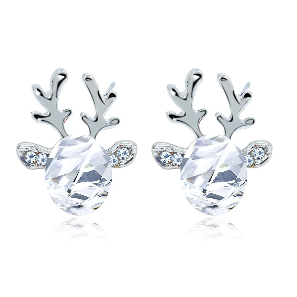 Reindeer-shaped earrings with crystals