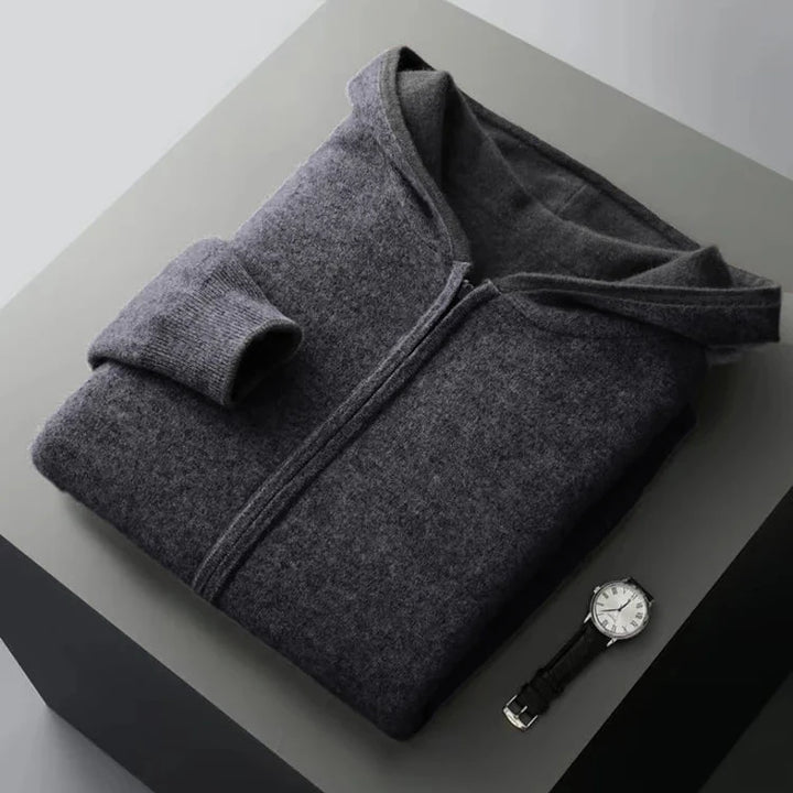 Pure Merino Wool Reversible Zip Hoodie