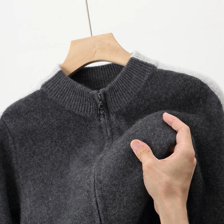 Pure Merino Wool Zip Sweater