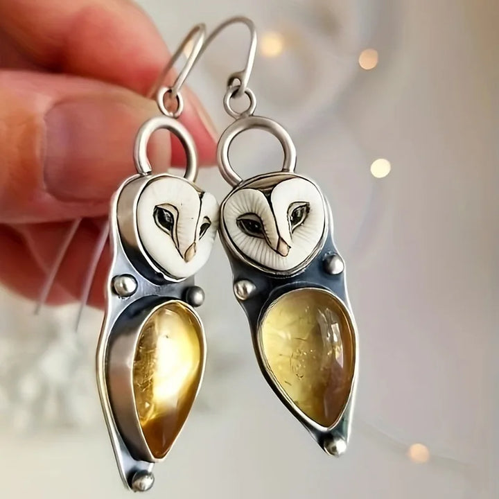 Boho Owl Hanging Earrings
