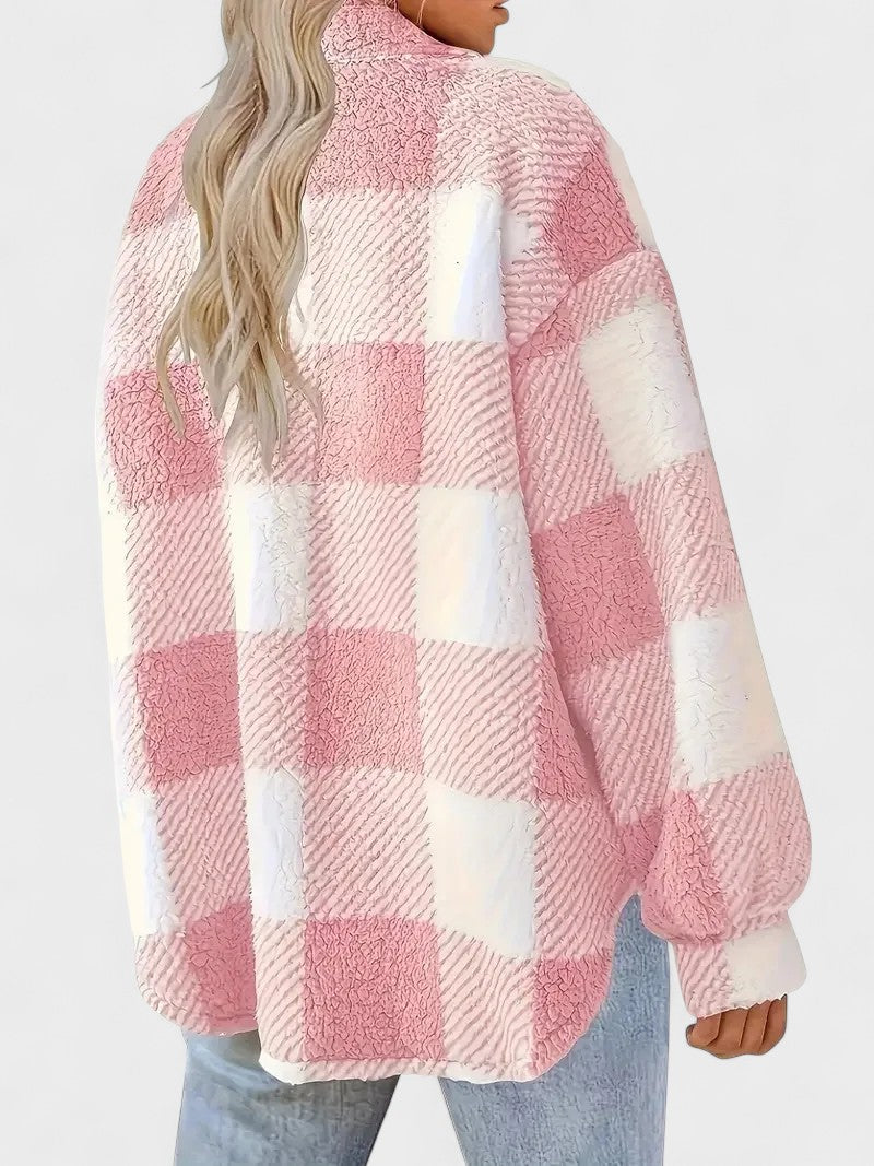 Rosa | Elegant plaid fleece jacket