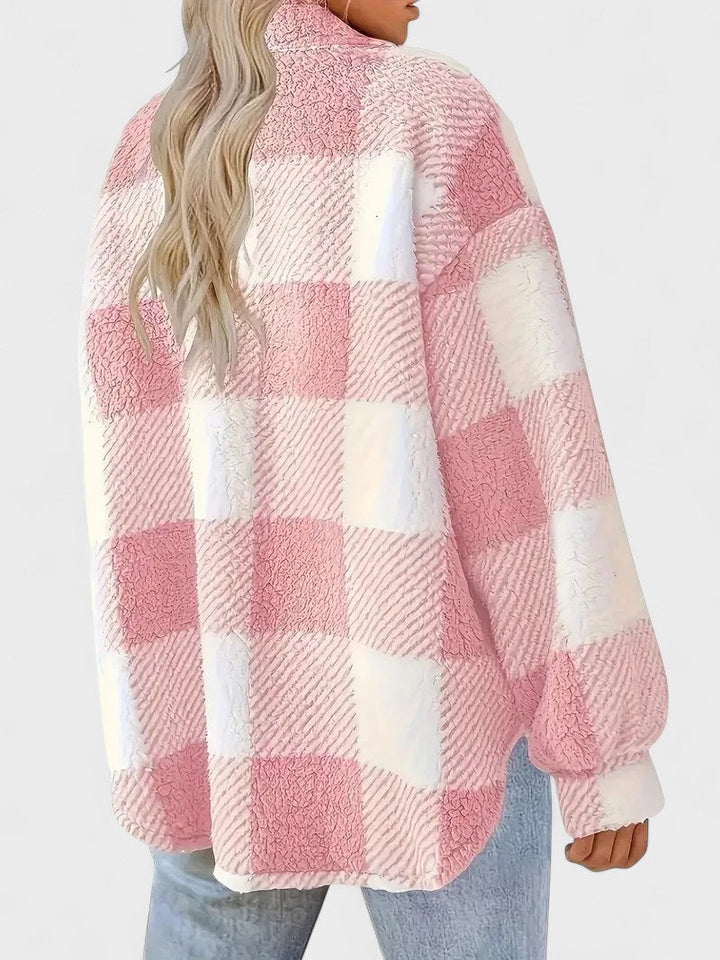 Rosa | Elegant plaid fleece jacket