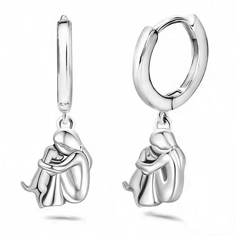 Elisa - Earrings with Dog Icon (Round Closure)
