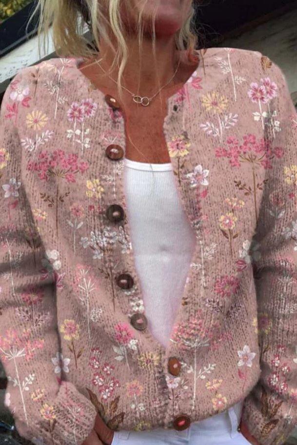 Sanne - Colorful Sweater with Floral Pattern