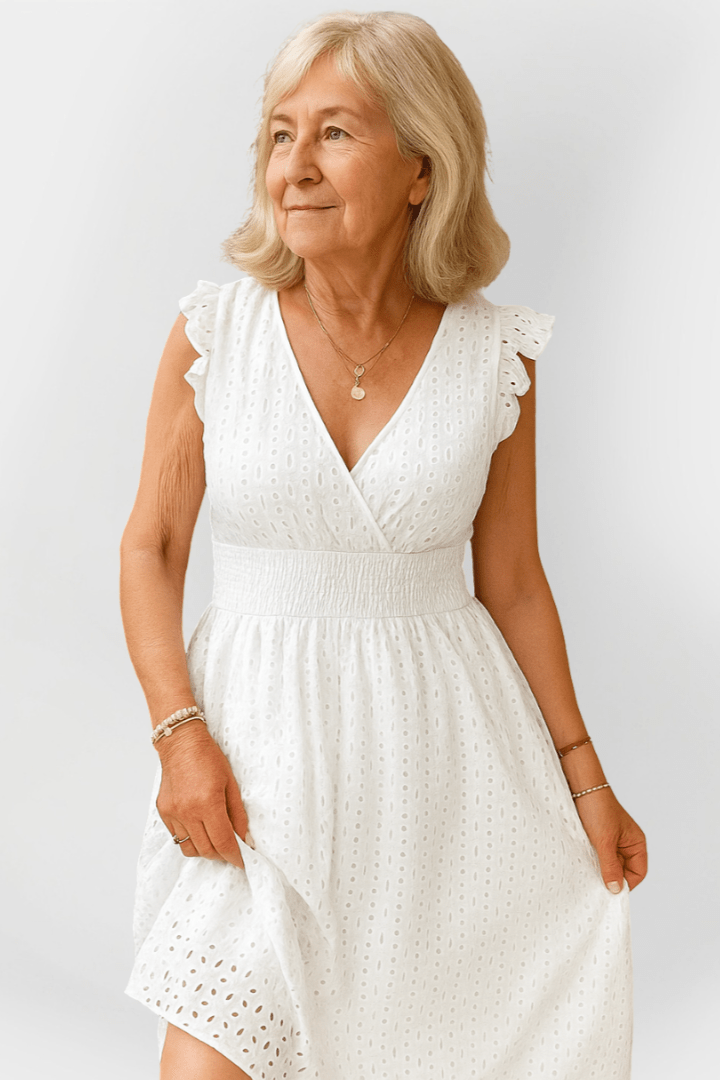 Dress with ruffled waist
