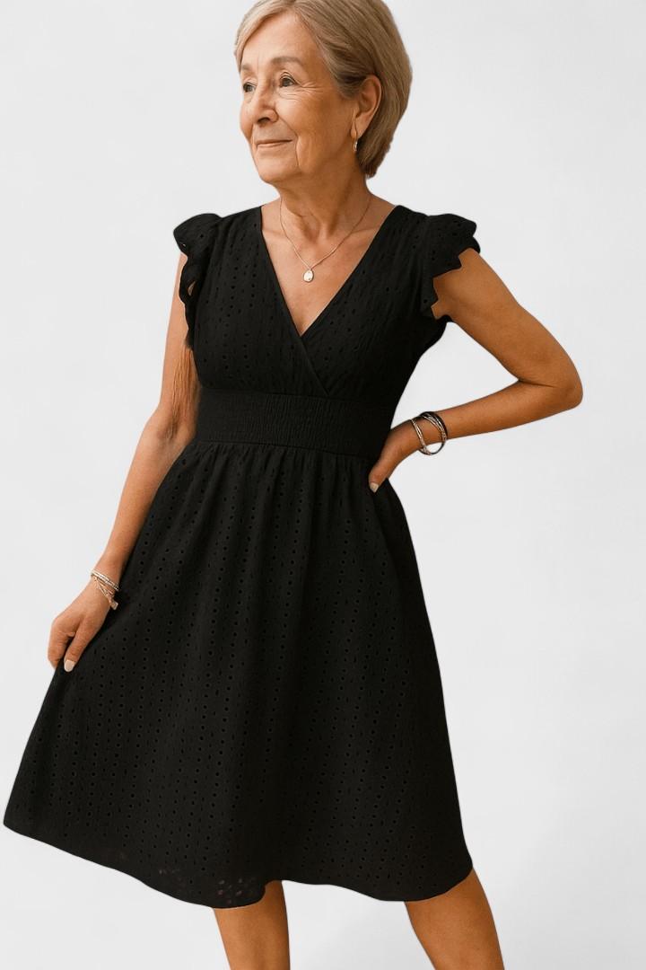 Dress with ruffled waist