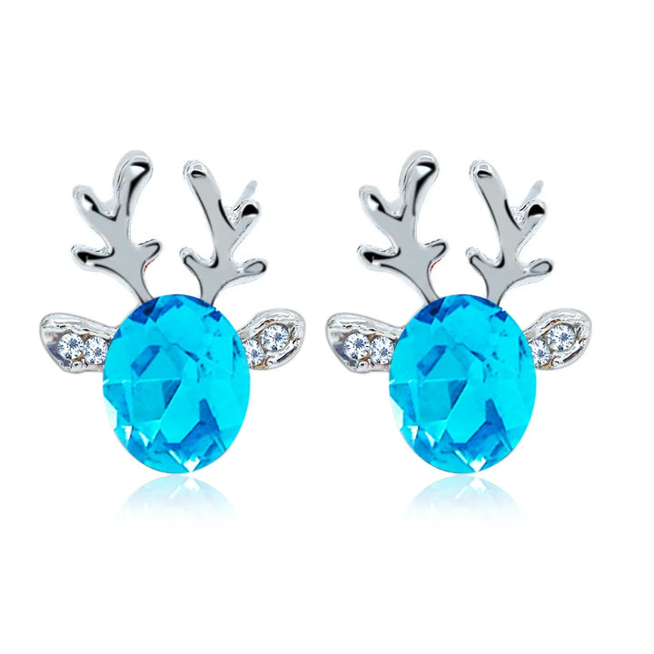 Reindeer-shaped earrings with crystals