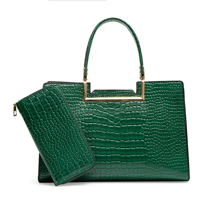 Leather Bag and Wallet Set