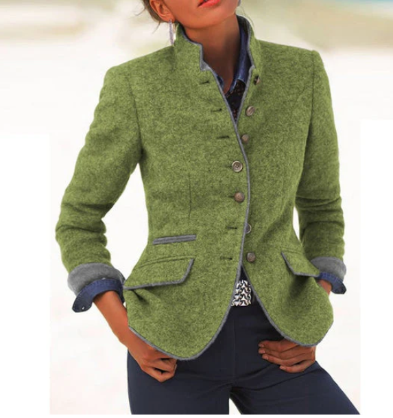 VALERY™|HIGH COLLAR CARDIGAN