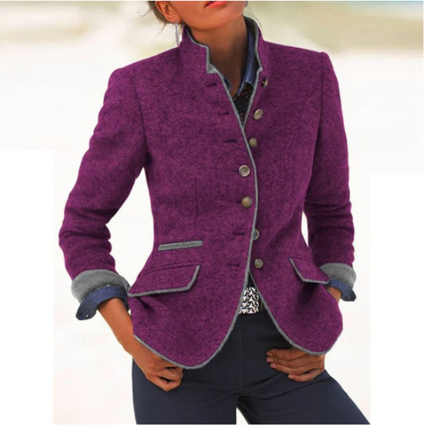 VALERY™|HIGH COLLAR CARDIGAN