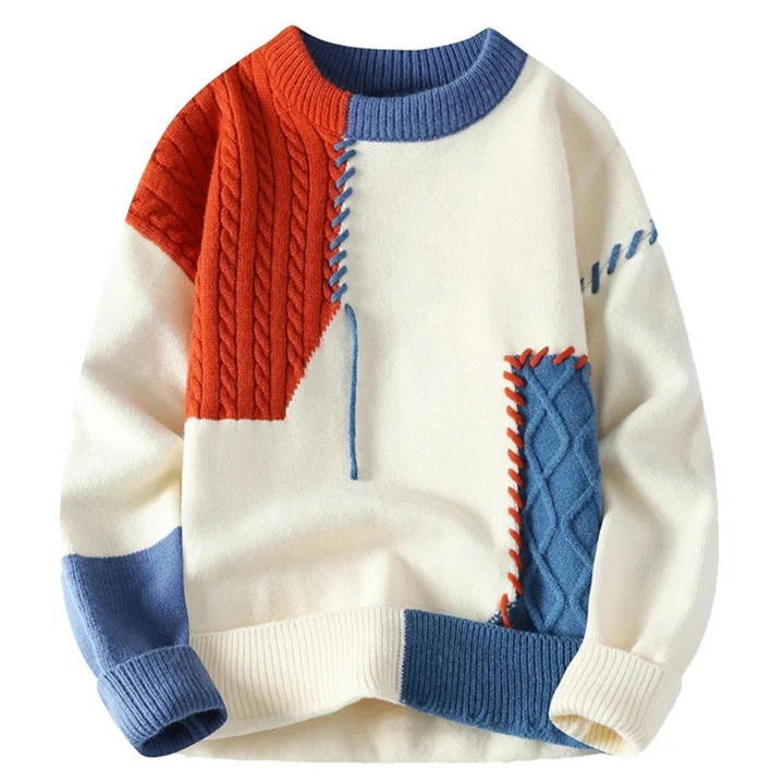knitted patchwork sweater