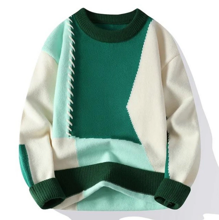 knitted patchwork sweater