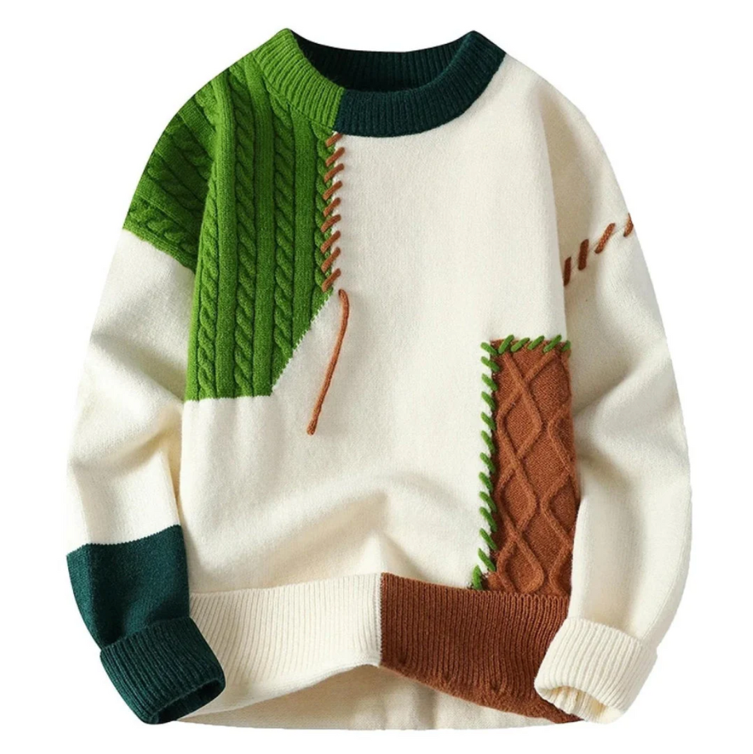 knitted patchwork sweater