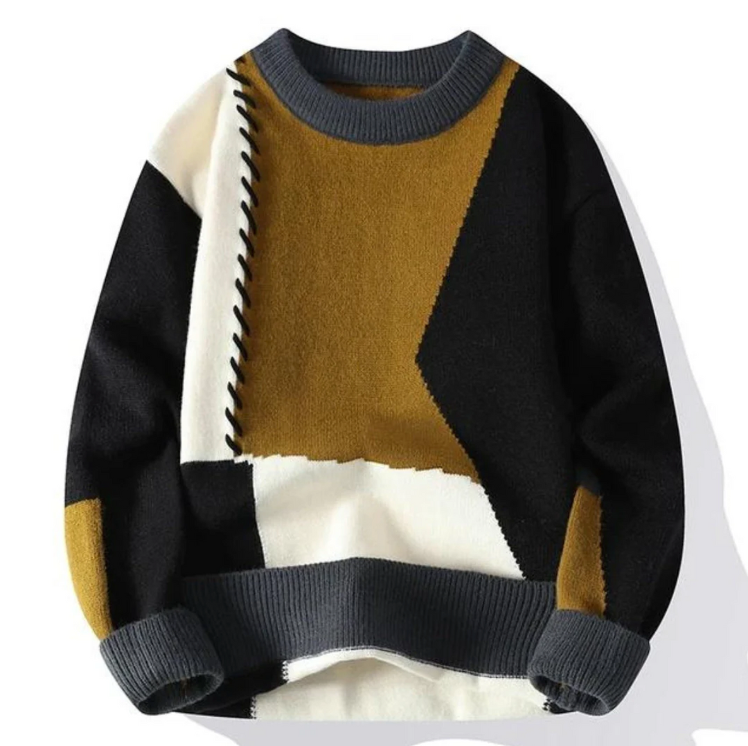 knitted patchwork sweater