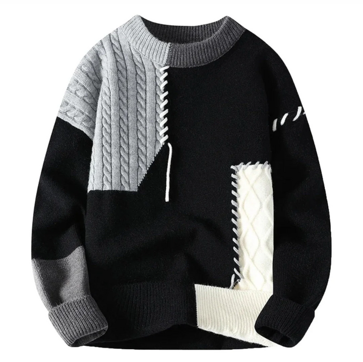 knitted patchwork sweater