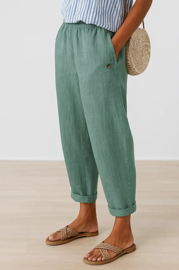 Romina I Timeless Linen-Cotton Trousers