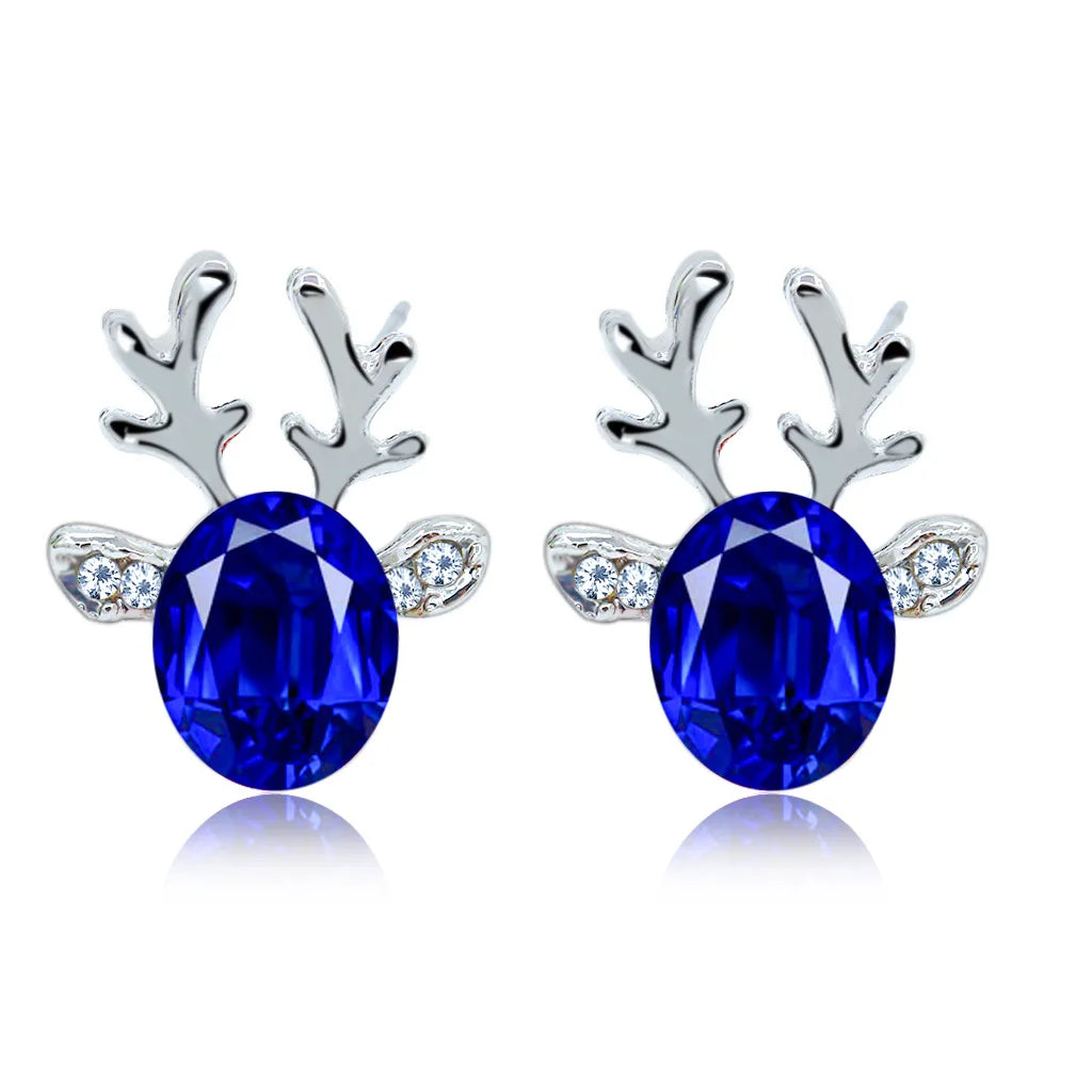 Reindeer-shaped earrings with crystals