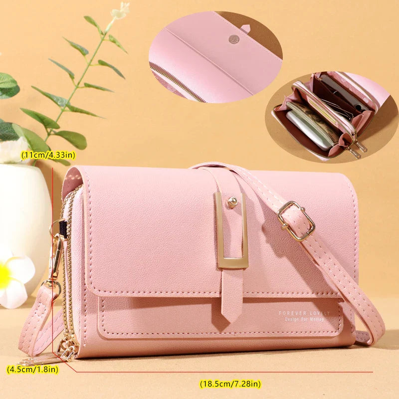 Elegant crossbody shoulder bag for women - Stylish mobile phone and card holder