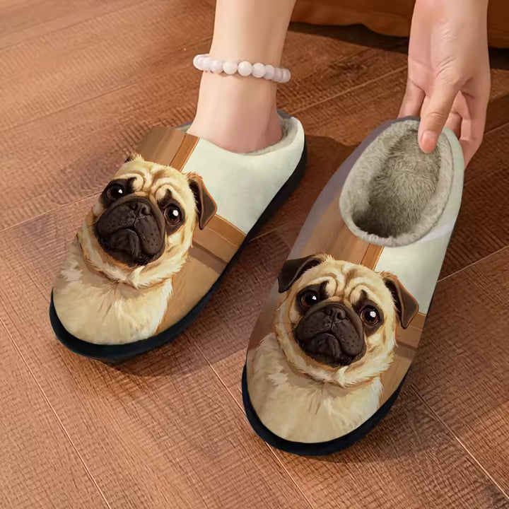 Comfortable Warm Slippers with 3D Cat Pattern | Thick Soles for Indoor and Outdoor Use