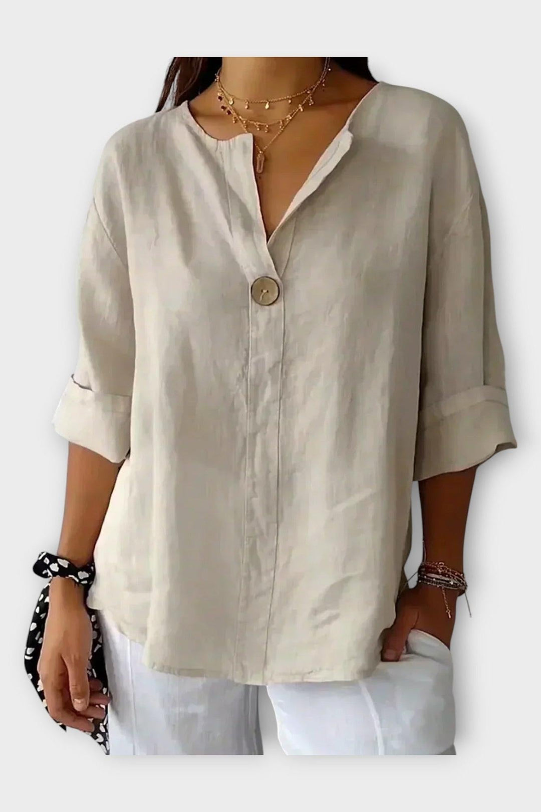 Training Shirt with V-Neck and Button
