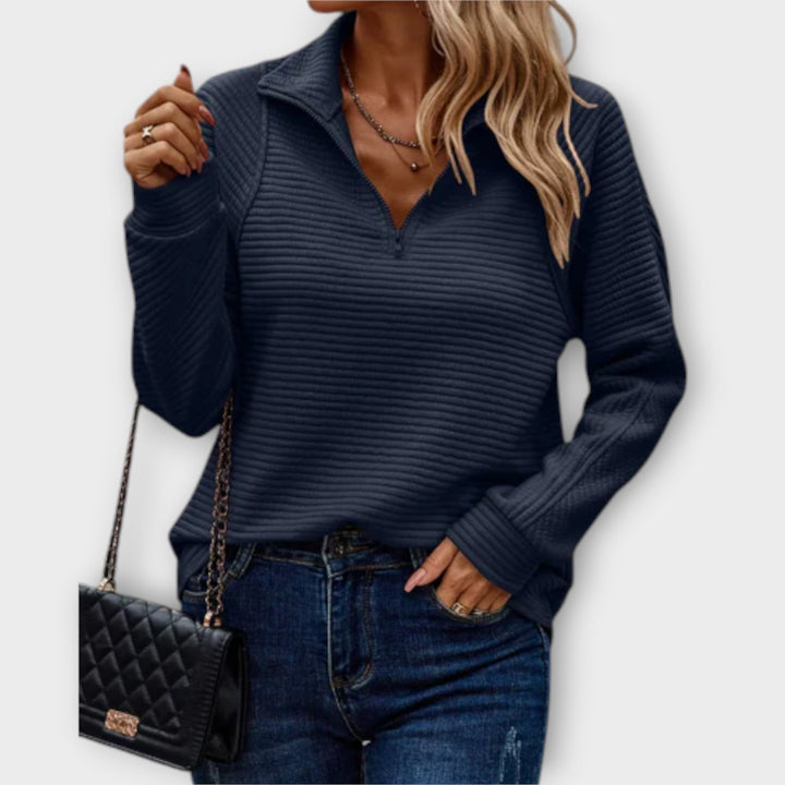 Vilja - Sweater with Polo Zip