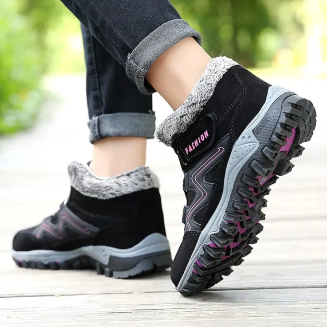 Stabilizing winter hiking shoes